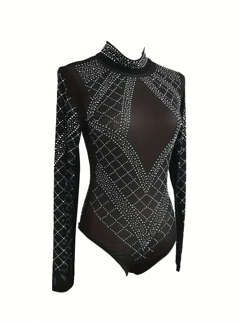 Transparent Sequin BodySuit