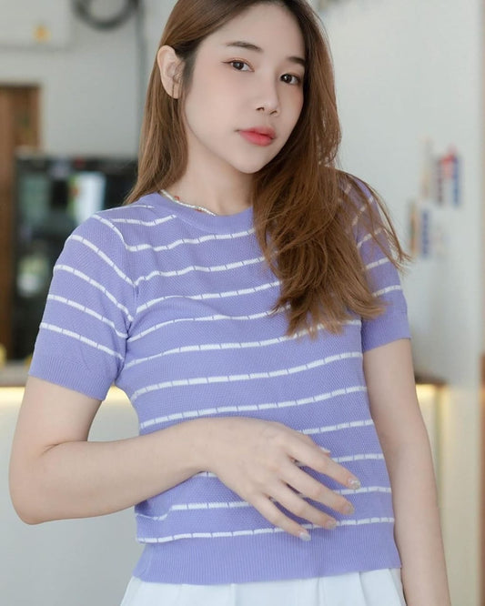 Women Striped Knit Top